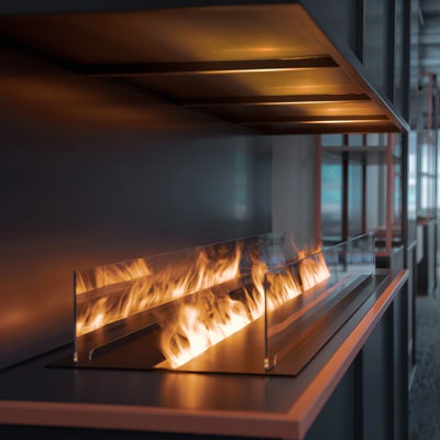 Inbouw hybridhaard voor scheidingswand