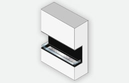 3-zijdige elektrische inbouwhaard