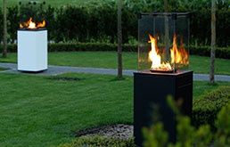 Verwarming door open haard voor buiten