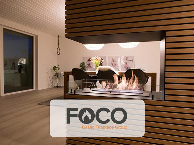 Foco Room Divider bio haard logo