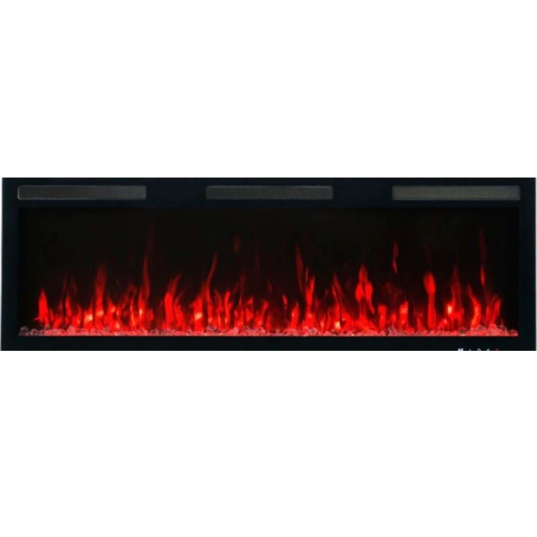 Aflamo Majestic PRO elektrische haard 213 cm wandgemonteerde haard met breed zwart glas afbeelding 1