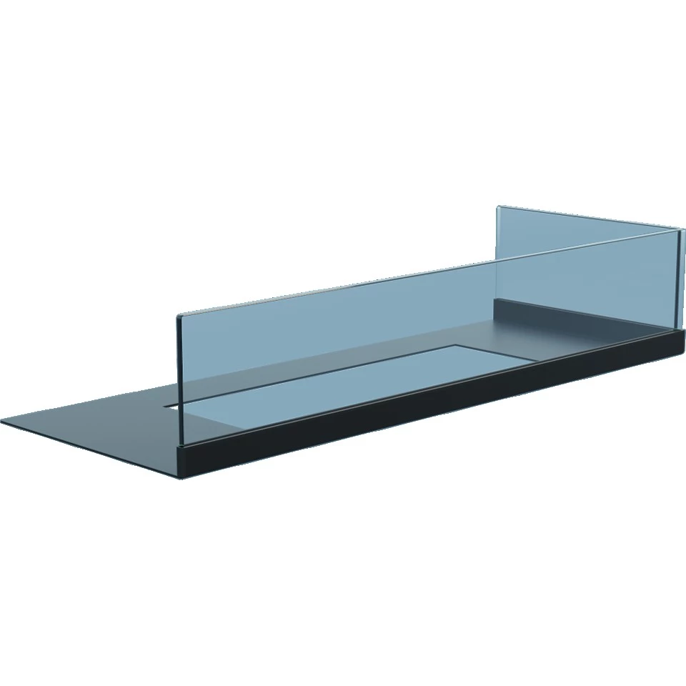 Glas voor hoekhaard - 60 cm rechts | Bioethanolhaard-shop.nl | Accessoires voor een bio-ethanol haard