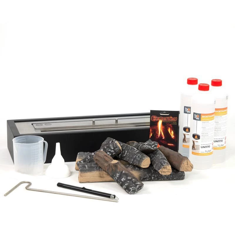 Biofire inzetpakket - 65 cm | ScandiFlames | Inzet voor bestaande open haard | Zwart afbeelding 1