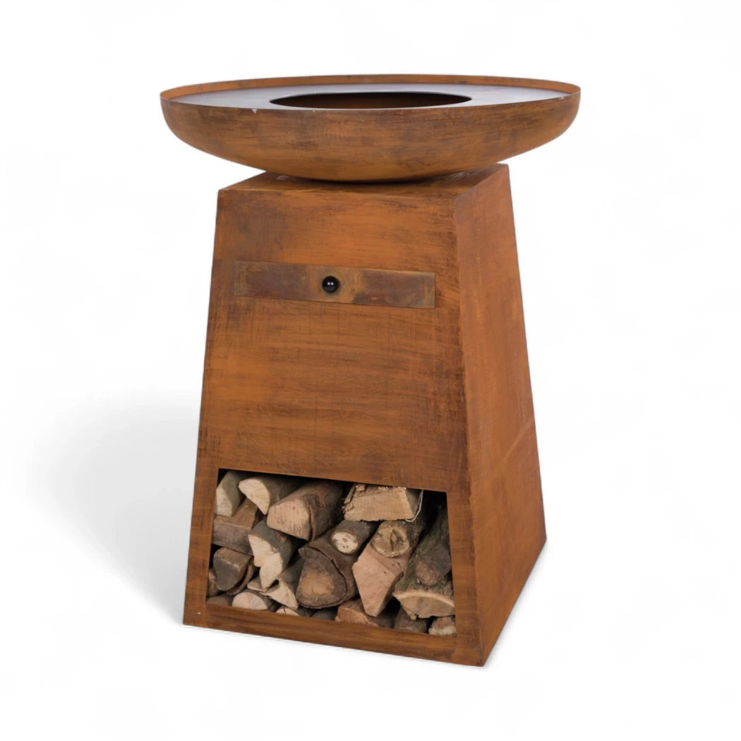 Orion Klassisk Rust Red Fire  | Bioethanolhaard-shop.nl | Buiten barbecue op hout