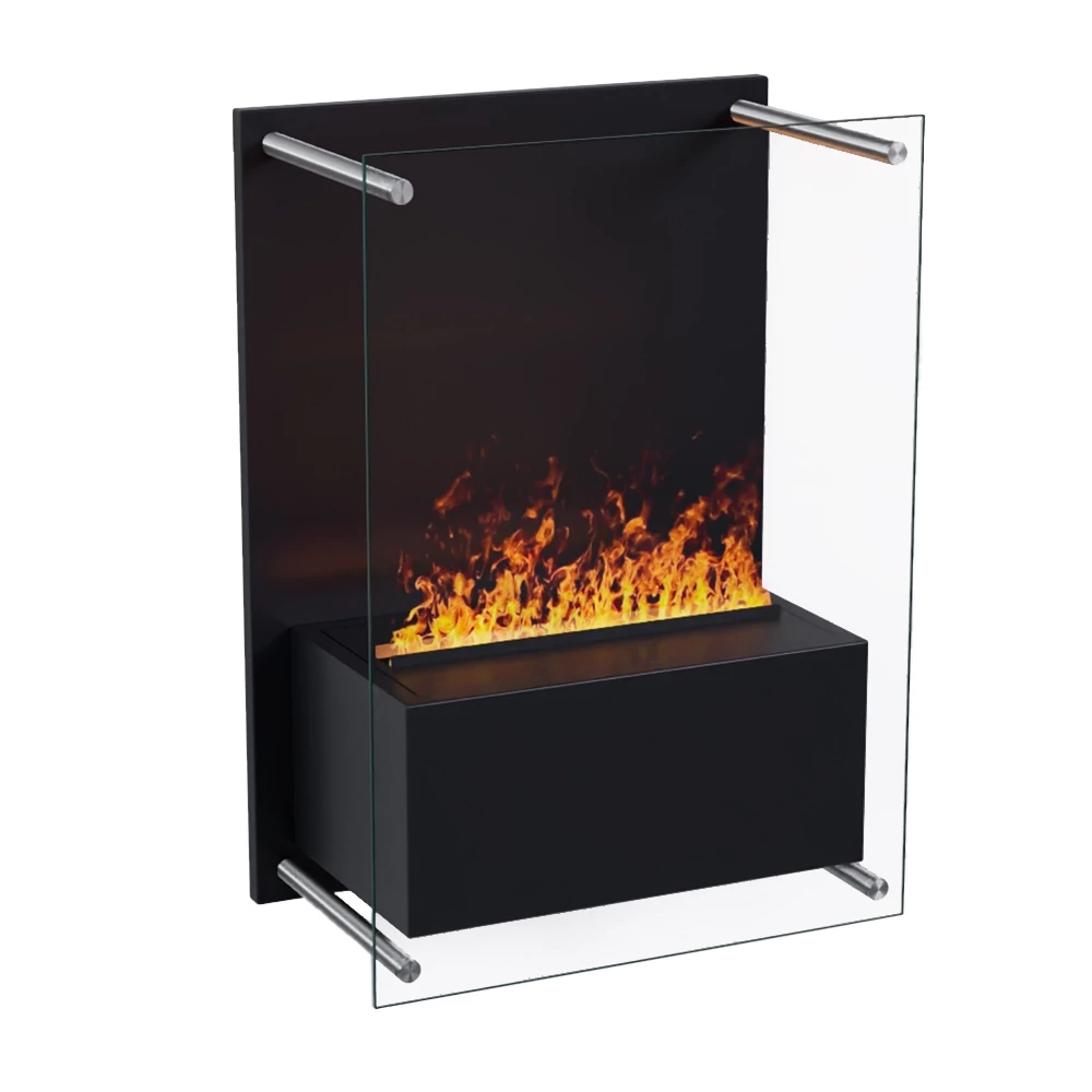 Yosemite waterdamp haard in zwart - wandgemonteerde Opti-Myst haard van ScandiFlames Electric - met Dimplex Cassette 400 waterdamp brander