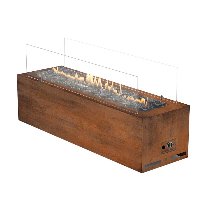 Planika Vuren - Galio buitenhaard op gas in cortenstaal met handmatige bediening - Aardgas of flessengas - Hoge warmteafgifte - Voor tuin of terras afbeelding 1