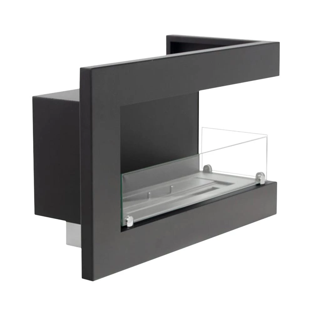 Hoekhaard 65 centimeter - rechts | ScandiFlames | Hoekinbouw bio-ethanol haard | Zwart afbeelding 1