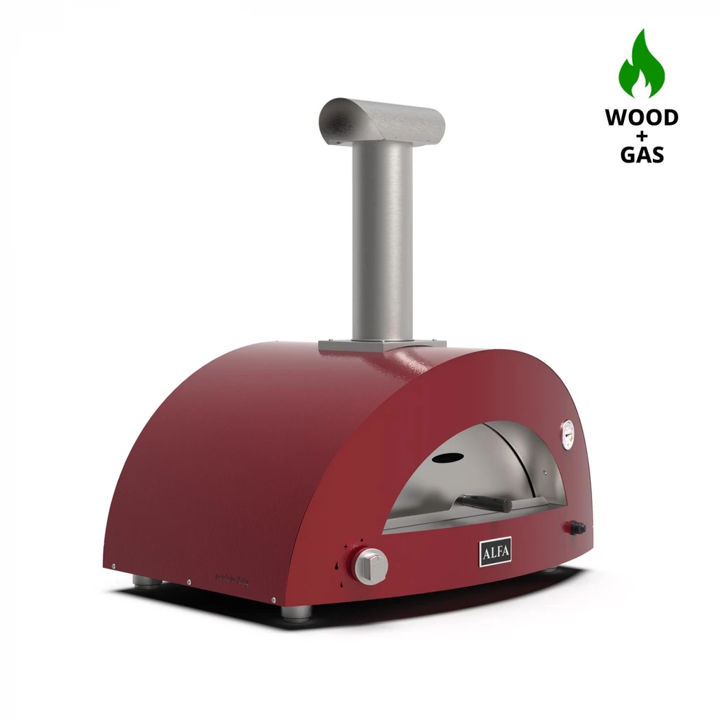Moderno 2 Pizza Rood | Hybride pizzaoven | Plaats voor 2 pizza's | Snel opgewarmd | Bestel nu en geniet van authentieke Italiaanse smaken in je eigen tuin!