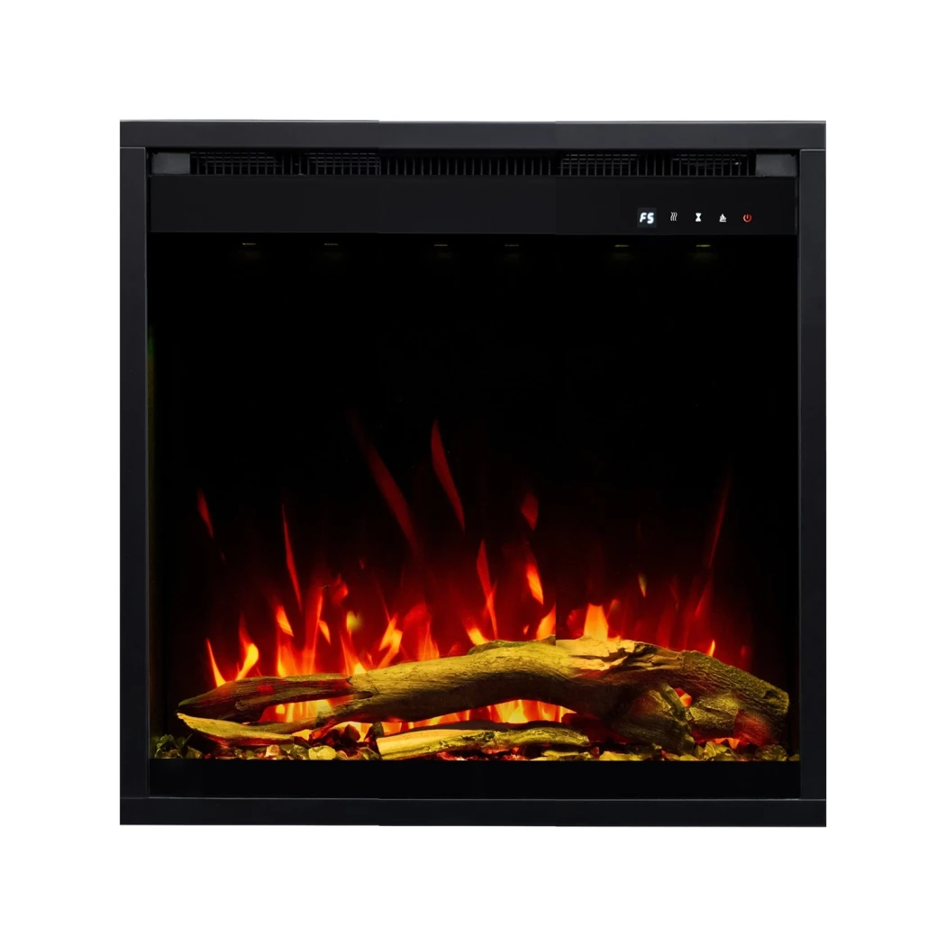 Aflamo 3D Elektrische Inzethaard 60 × 60 cm (24 inch) - Vierkant Ingebouwd, LED Vlam, Flikkerend Gloeibed, Slimme App afbeelding 1