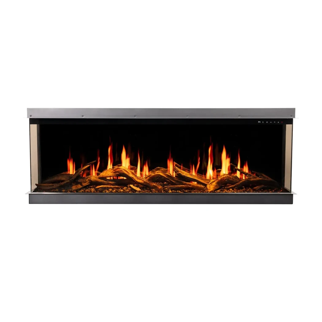 Aflamo Gold 132 cm Elektrische Haard - Wandgemonteerd, LED Vlam, 6 Kleuren, 2 kW Warmteafgifte afbeelding 1