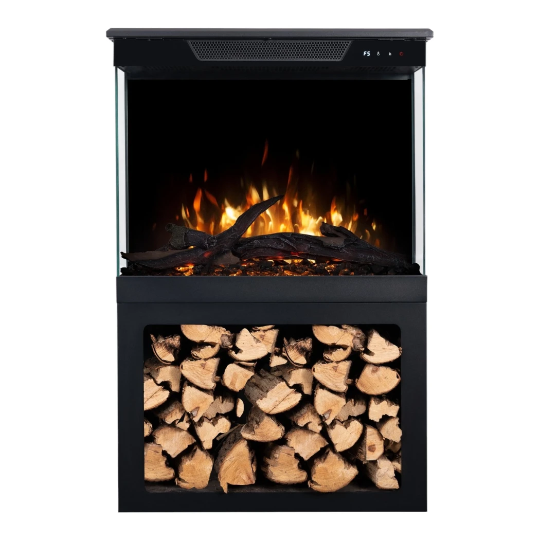 Toren + Standaard Elektrische Haard | Vrijstaand & 3-Zijdig Ontwerp | Slimme Bediening afbeelding 1