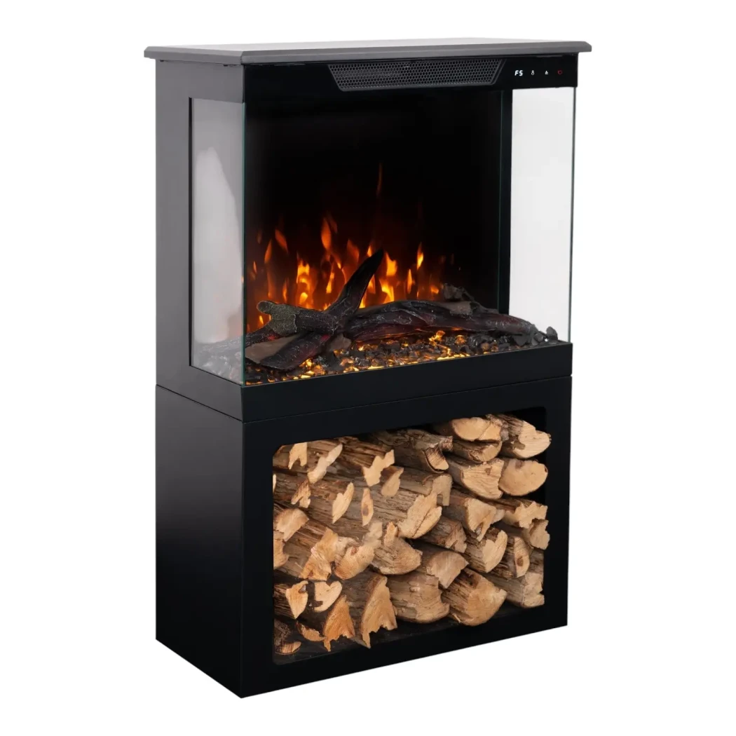 Toren + Stand Elektrische Haard | Vrijstaand & Driezijdig Ontwerp | Slimme Bediening afbeelding 1