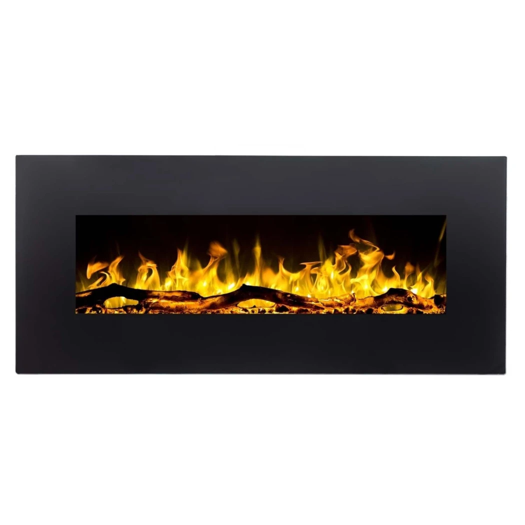 Aflamo Albion 110 cm Zwart Elektrische Haard - Wandgemonteerd LED, 0,75-1,5 kW Warmteafgifte afbeelding 1