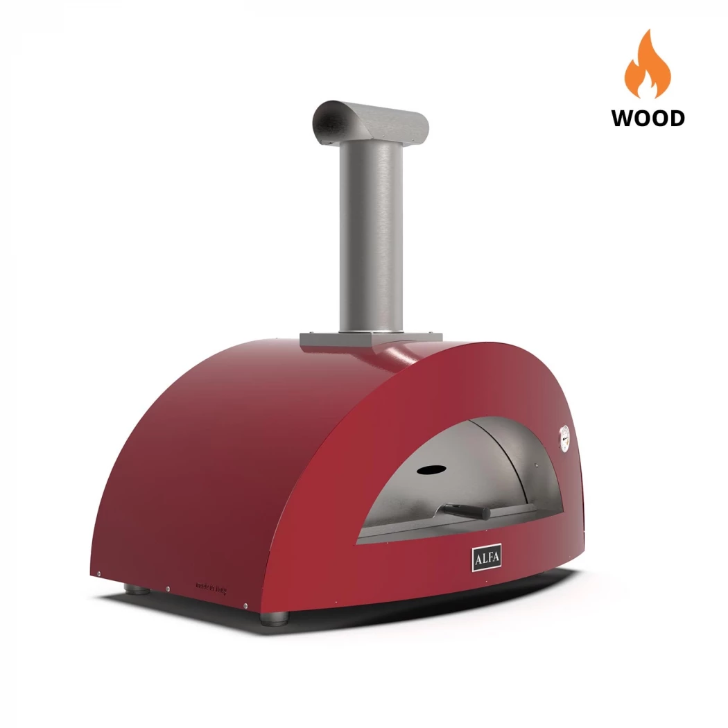 Alfa Forni Moderno 3 Pizza Red | Houtgestookte oven | Geschikt voor 3 pizza's tegelijk | Perfect voor in de tuin | Bestel nu voor Italiaanse smaak!