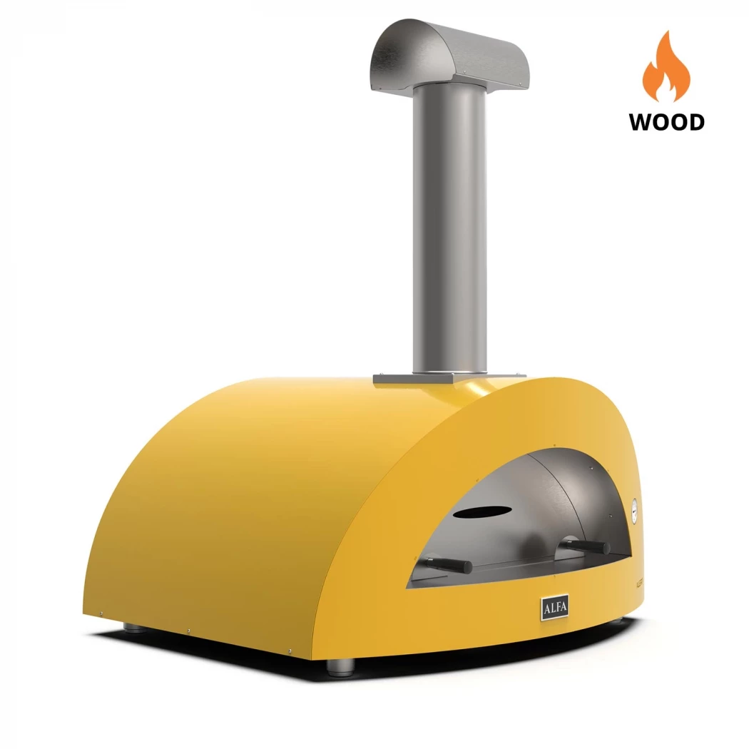 Moderno 5 Pizza Geel Houtgestookte Pizzaoven Alfa Forni  | Bioethanolhaard-shop.nl | Buitenpizzaoven