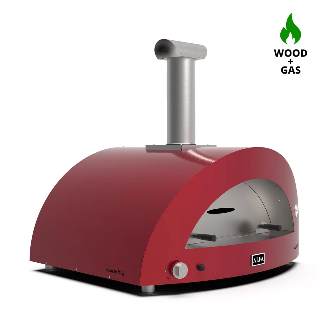 Moderno 5 Pizza Rood Hybride Pizzaoven Alfa Forni  | Bioethanolhaard-shop.nl | Buitenpizzaoven