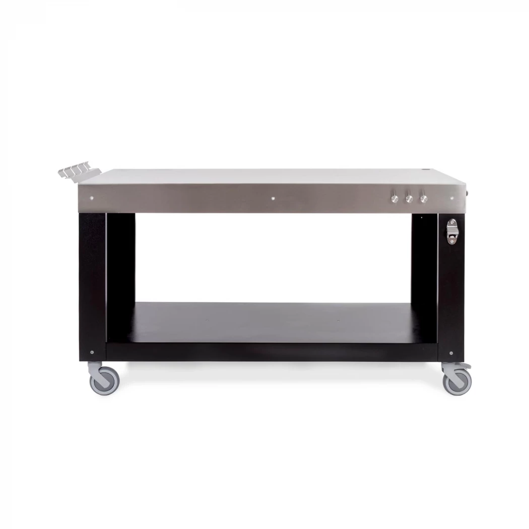 Multifunctionele Roltafel voor Pizzaoven – 160 cm Alfa Forni  | Bioethanolhaard-shop.nl | Tafel voor pizzaoven