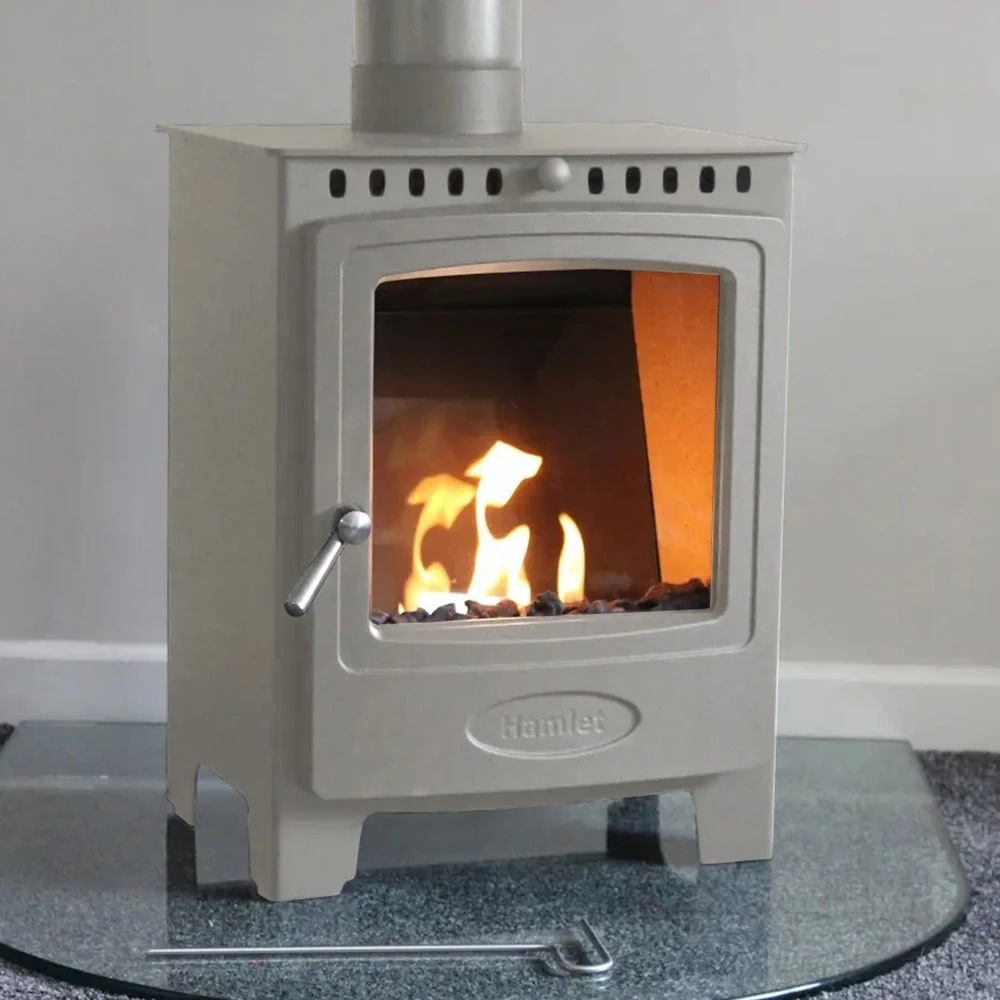 Hamlet Solution 5 Pebble Grey - Vrijstaande bio-ethanol haard van Arada - Maat: 44 x 55.8 cm afbeelding 1