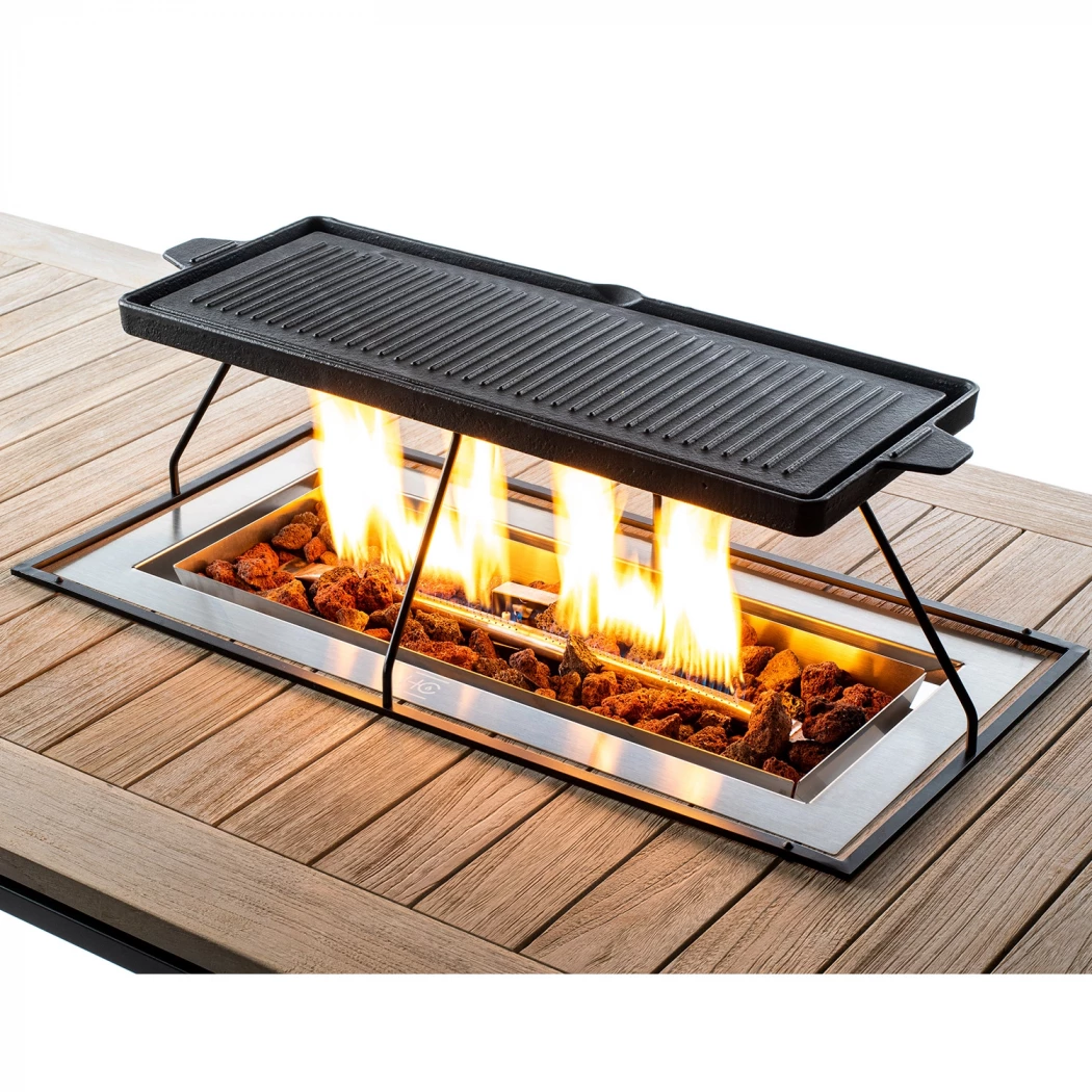 Vrijstaand grillrooster - rechthoekig Happy Cocooning  | Bioethanolhaard-shop.nl | Accessoires voor buitenhaarden op gas