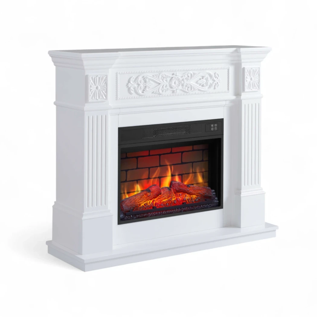 ArtiFlame Toscana witte elektrische haardset - vrijstaande schouw - keuze uit meerdere 23" inzethaarden - 1,8 kW verwarming, thermostaat, afstandsbediening afbeelding
