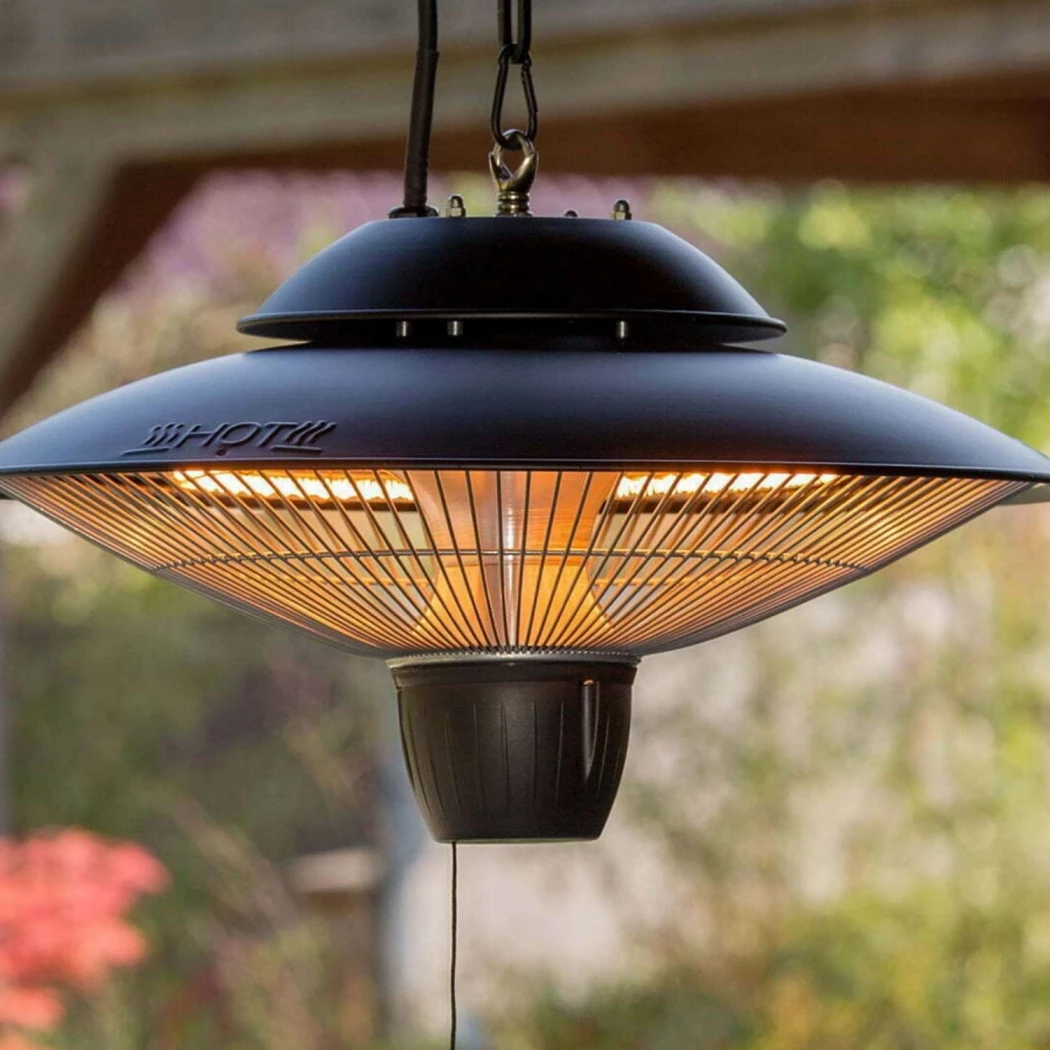Barcelona 1500W terrassevarmer lampe  | Bioethanolhaard-shop.nl | Hangende elektrische terrasverwarmer