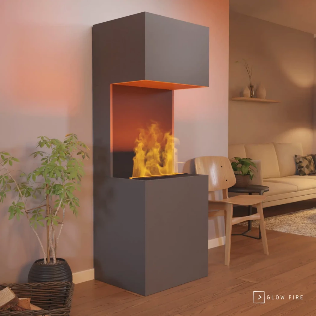 Beethoven Waterdamp haard - Grå Glow Fire  | Bioethanolhaard-shop.nl | Vrijstaande waterdamphaard
