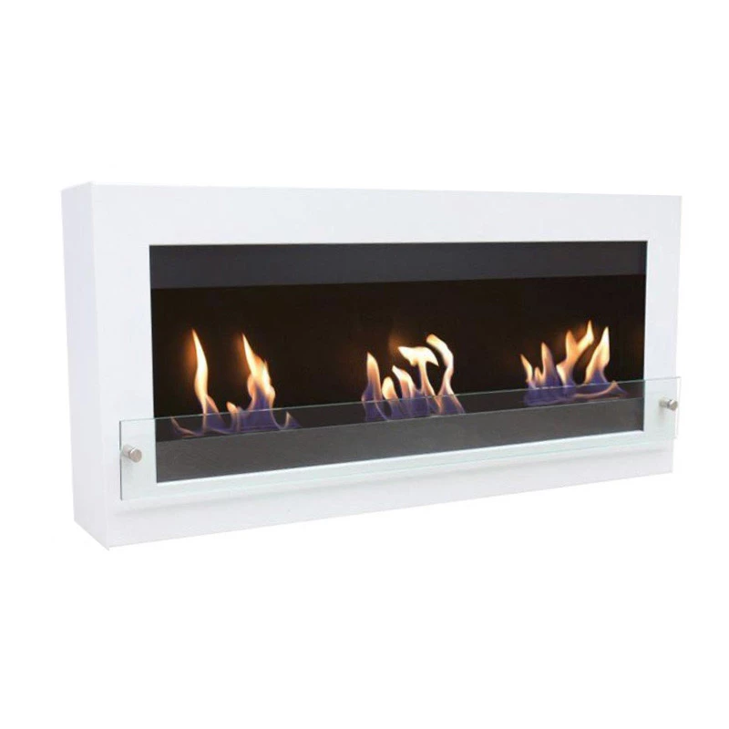 Grote witte bio-ethanol haard voor de muur ScandiFlames | Bioethanolhaard-shop.nl | Hangende bio-ethanol haard