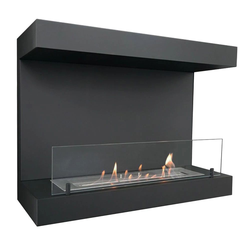Dakota - 3-zijdige 80cm zwarte biohaard ScandiFlames  | Bioethanolhaard-shop.nl | Hangende bio-ethanol haard
