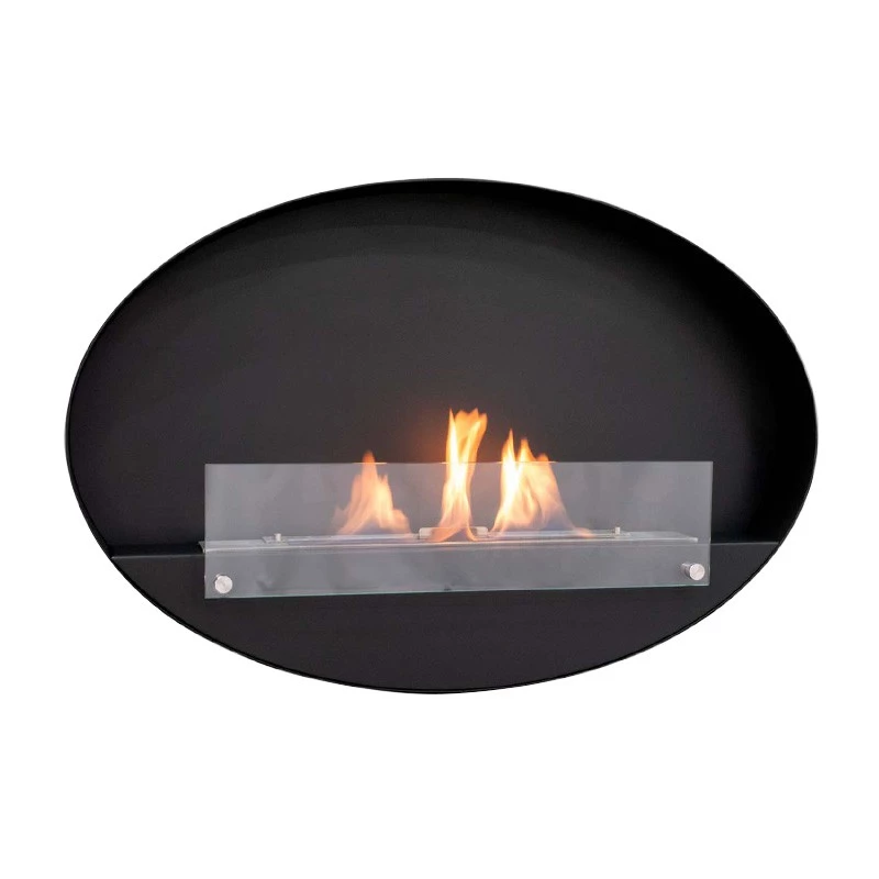 Maryland - Unieke zwarte ovale bio-ethanol haard  ScandiFlames  | Bioethanolhaard-shop.nl | Hangende bio-ethanol haard