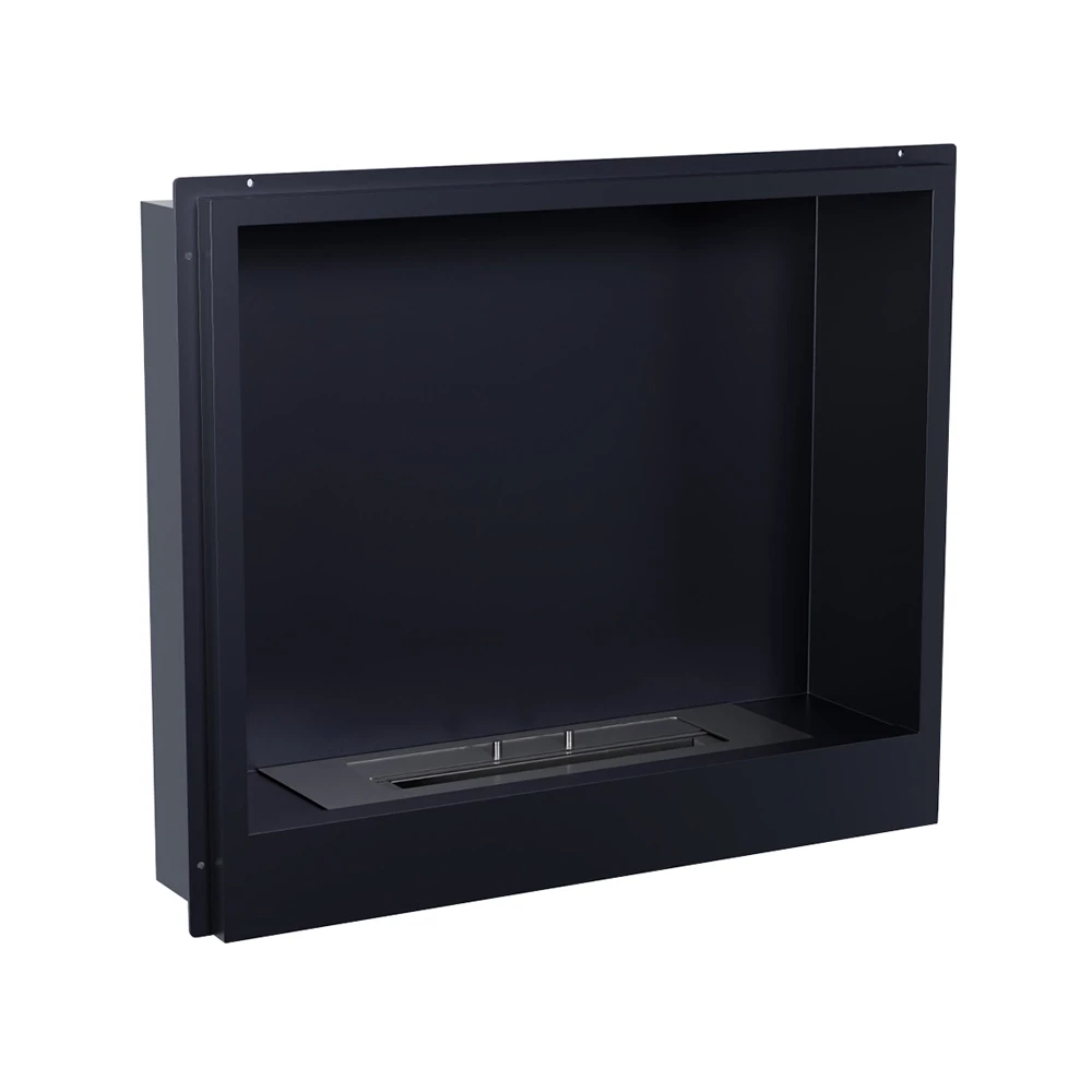 1-zijdige bio-ethanol inbouwhaard | ScandiFlames bio-ethanol inbouwunit | 600 mm bio-ethanol inzet voor inbouw | Zwart gepoedercoat bio-ethanol inzetstuk afbeelding 1