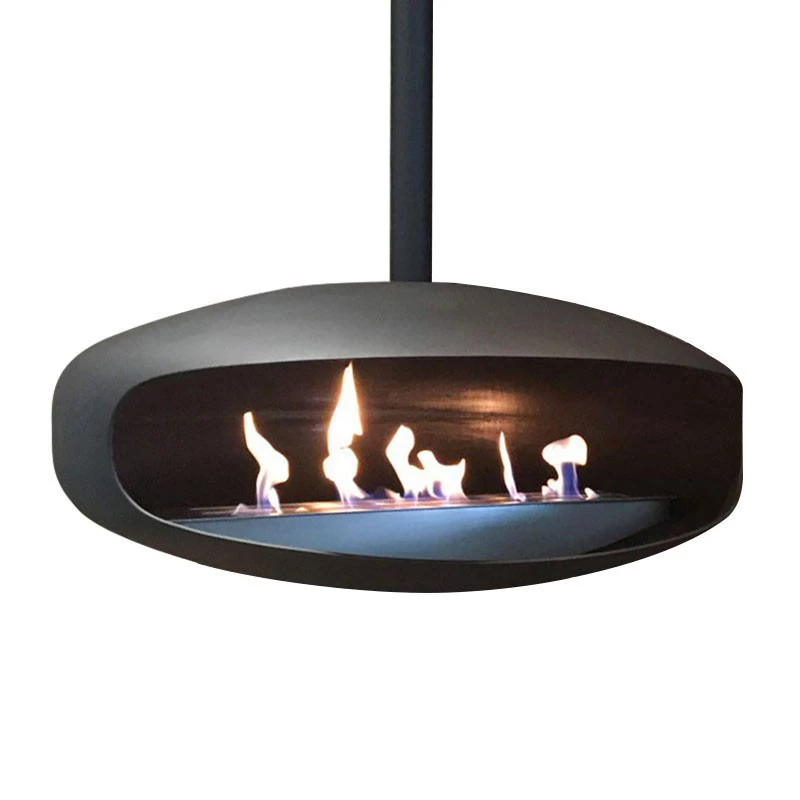 Gigas-100 plafond-hangende bioethanol haard | Hein & Haugaard | Plafond bio-ethanol haard | Staal , Zwart , Oxide afbeelding