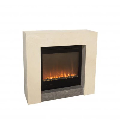Milos Fossil Stone Surround elektrische haard Xaralyn | Bioethanolhaard-shop.nl |
