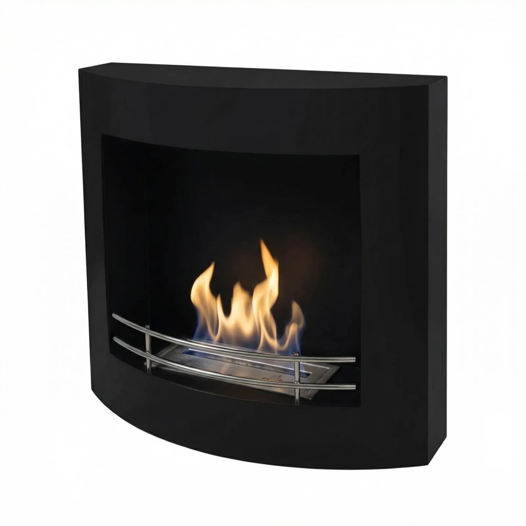 Muur-hangende bio-ethanol haard in zwart | ScandiFlames | Hangende bio-ethanol haard | Zwart afbeelding 1