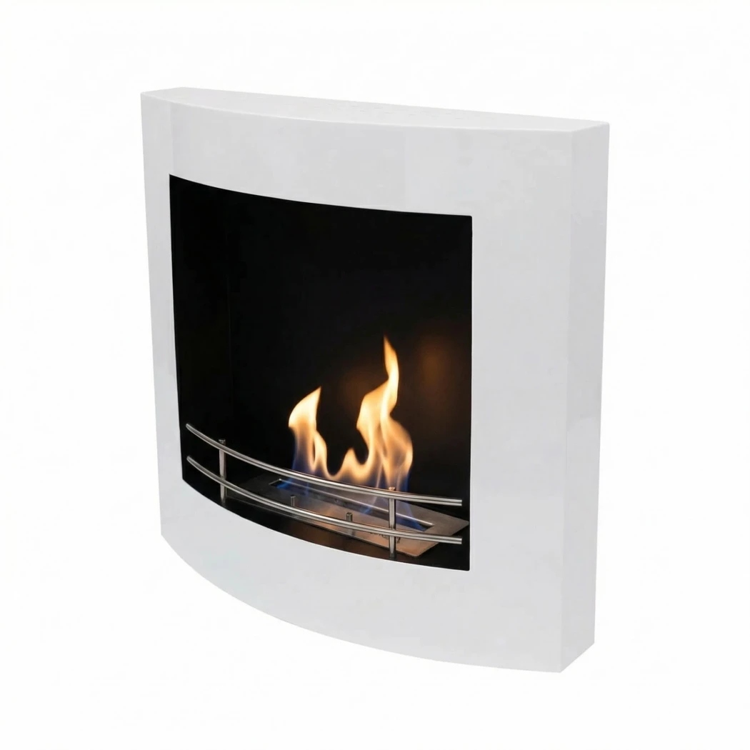 Muur-hangende bio-ethanol haard in wit | ScandiFlames | Hangende bio-ethanol haard | Wit afbeelding 1