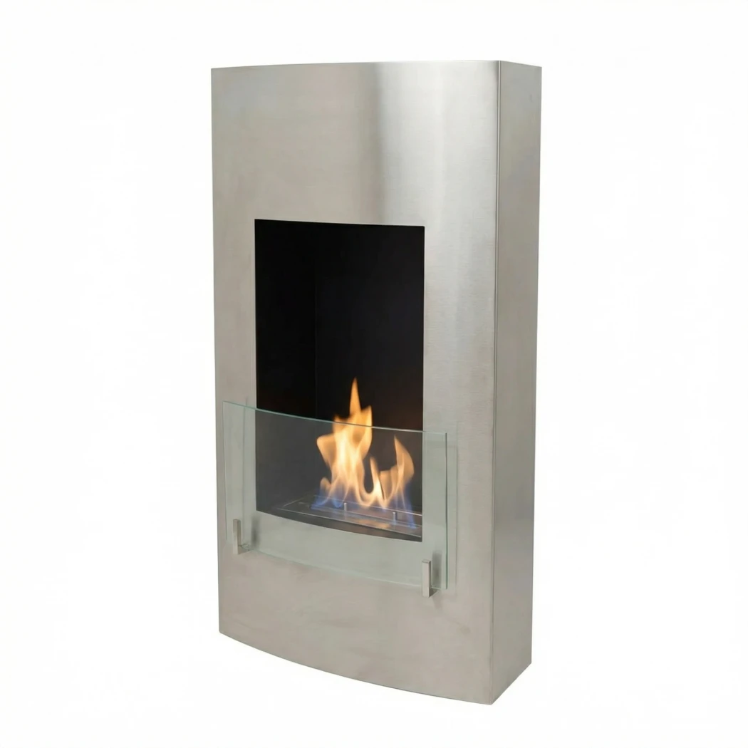 Hoge bio-ethanol haard in staal | ScandiFlames | Hangende bio-ethanol haard | Roestvast staal afbeelding 1