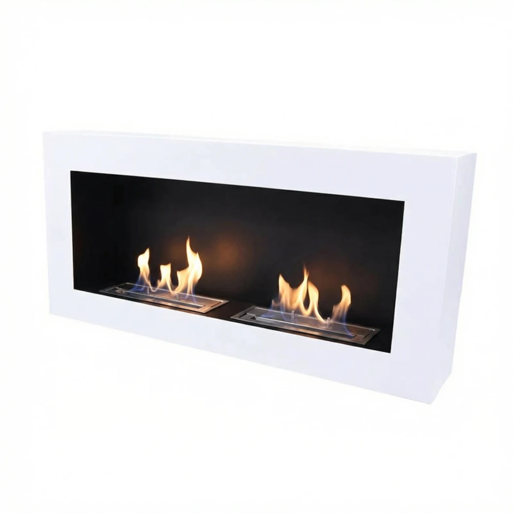 Grote muur-hangende bio-ethanol haard (wit) | ScandiFlames | Hangende bio-ethanol haard | Wit afbeelding 1
