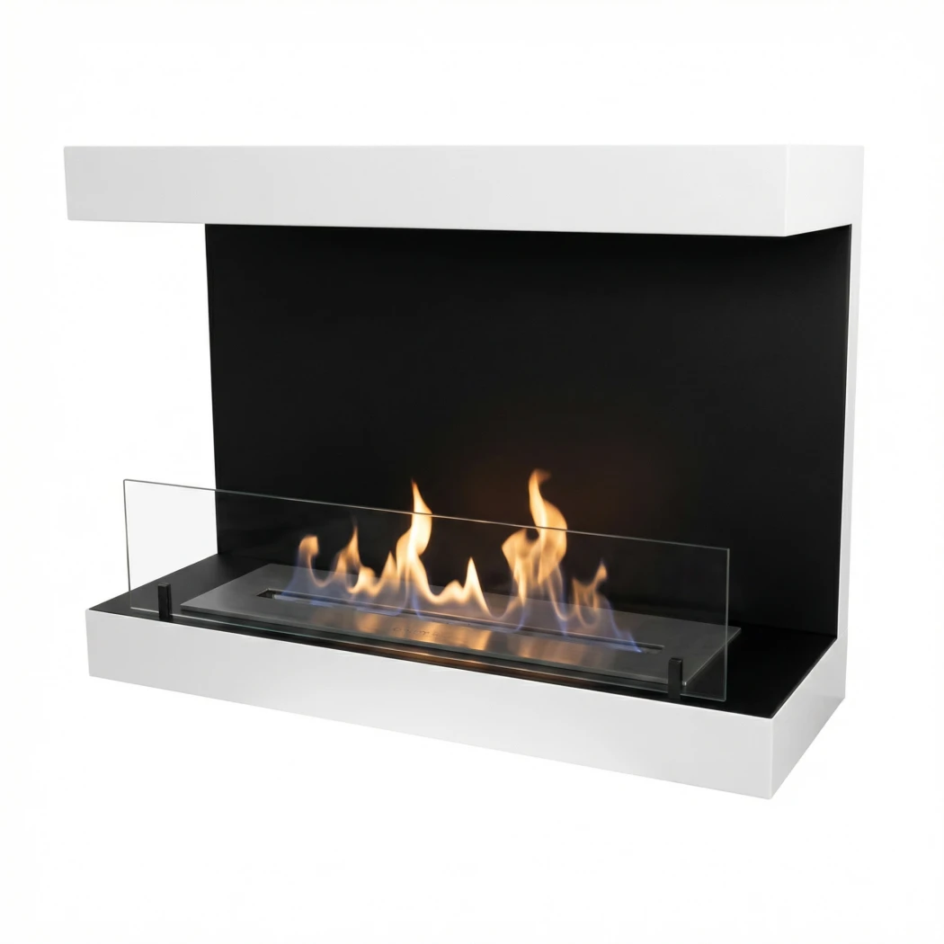 Dakota - Drie-zijdige bio-ethanol haard 80 cm | ScandiFlames | Hangende bio-ethanol haard | Wit afbeelding 1