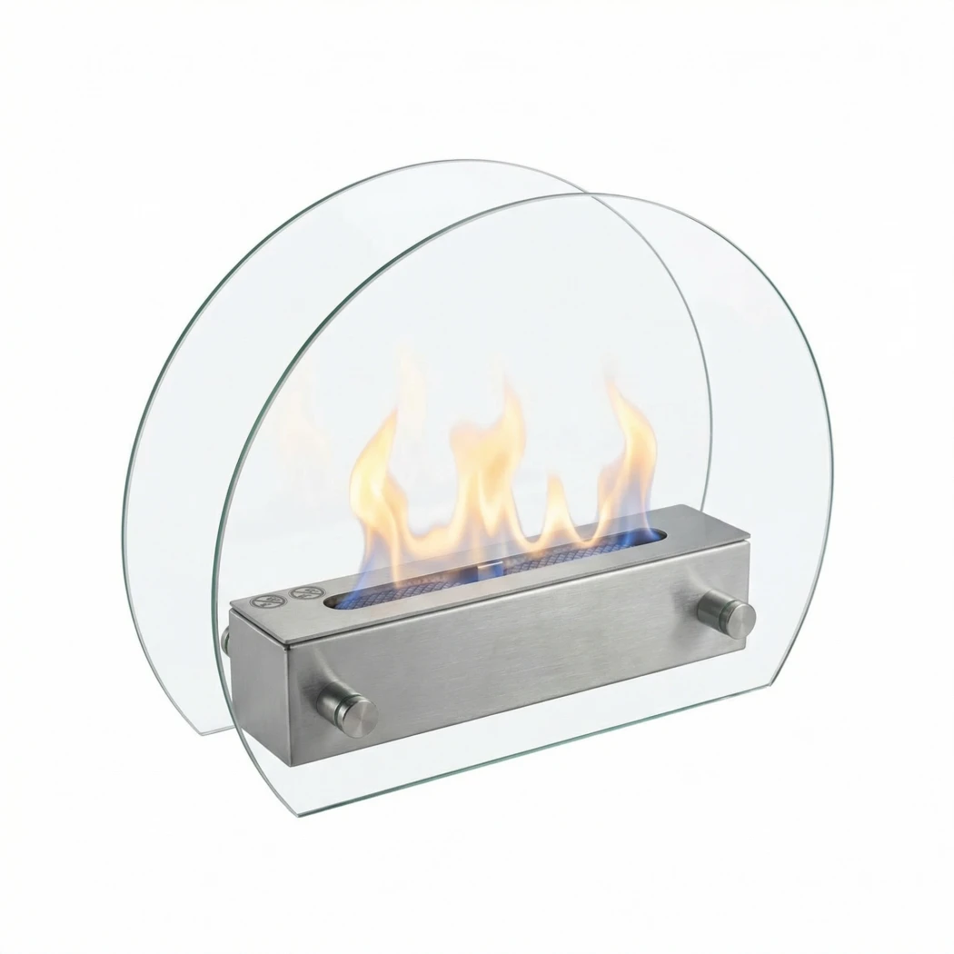 Ronde glazen bio-ethanol haard | ScandiFlames | Bio-ethanol tafelhaard | Glas afbeelding 1