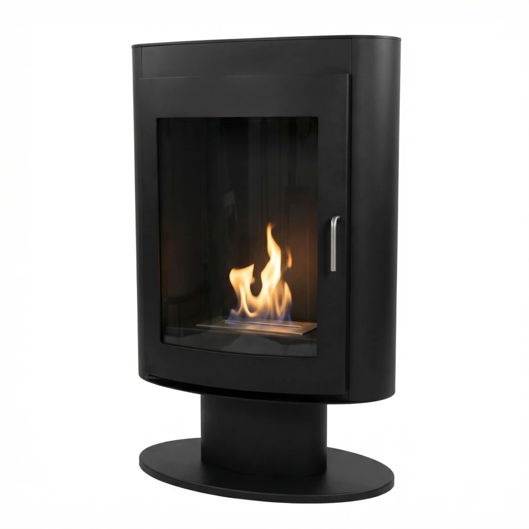 Trenton - Ethanol kachel op een standaard | ScandiFlames | Bio-ethanol kachel | Zwart afbeelding 1