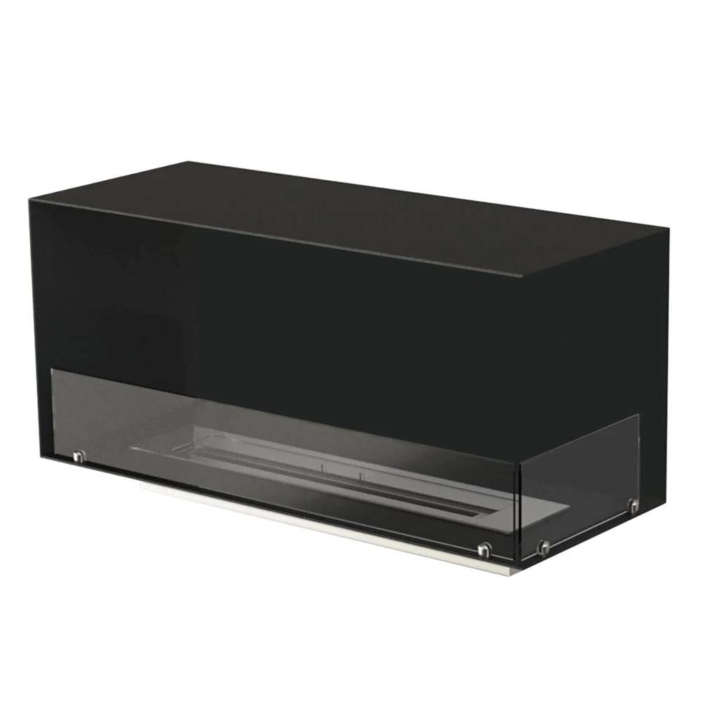 Foco Corner Right 1000 | Foco | 2-zijdige inbouw bio-ethanol haard | Zwart afbeelding 1