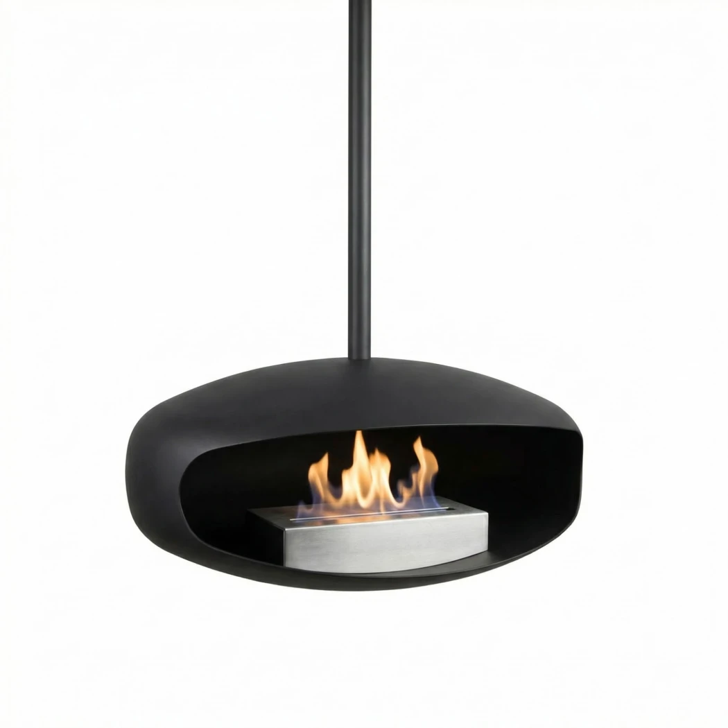 UFO-60 plafond-hangende (zwart) | Hein & Haugaard | Plafond bio-ethanol haard | Zwart afbeelding