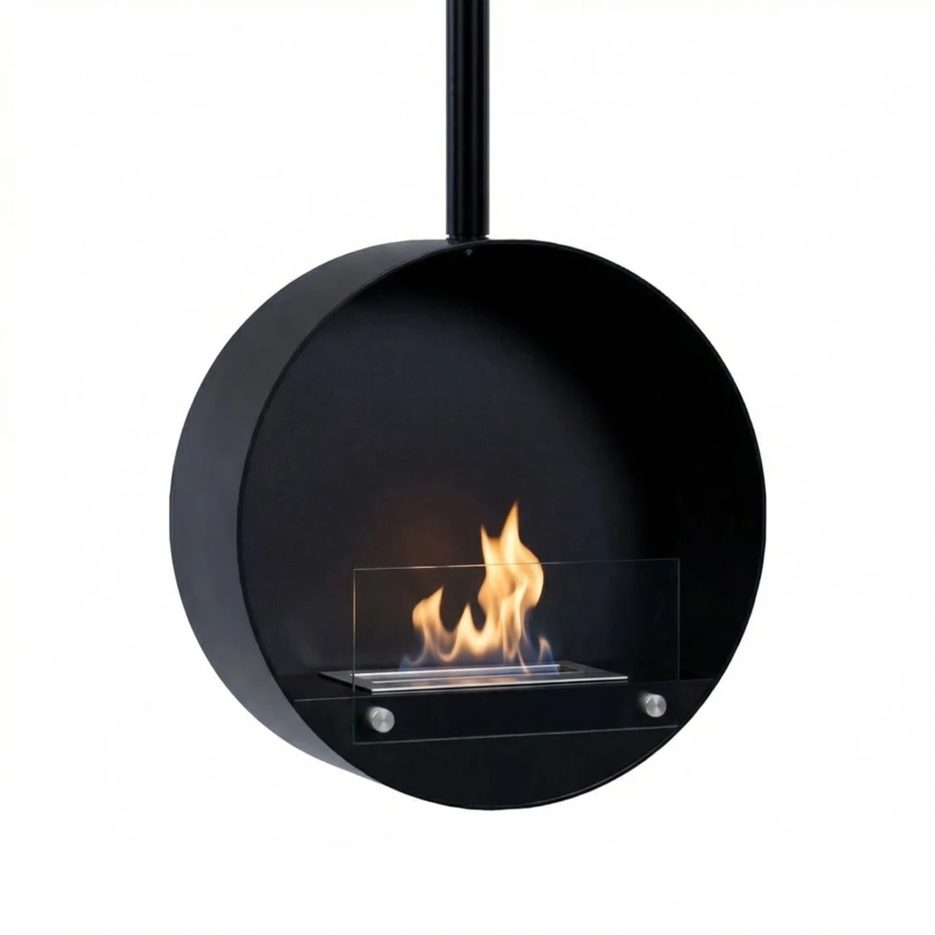 ScandiFlames Ottawa Steel ronde plafondhangende bio-ethanolhaard - diameter 50 cm - 4,5 uur brandtijd - geen schoorsteen nodig afbeelding 1