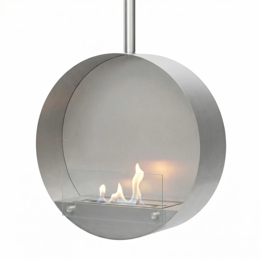 ScandiFlames - Ottawa Steel plafondhangende bio-ethanolhaard - 60 cm - verstelbare vlam - geen schoorsteen nodig afbeelding 1