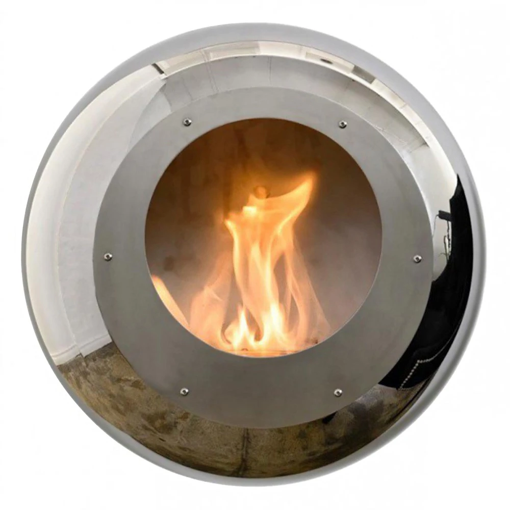 Cocoon Vellum | Gepolijst staal | Cocoon Fires | wandhaard op bioethanol | bioethanol haard voor de wand