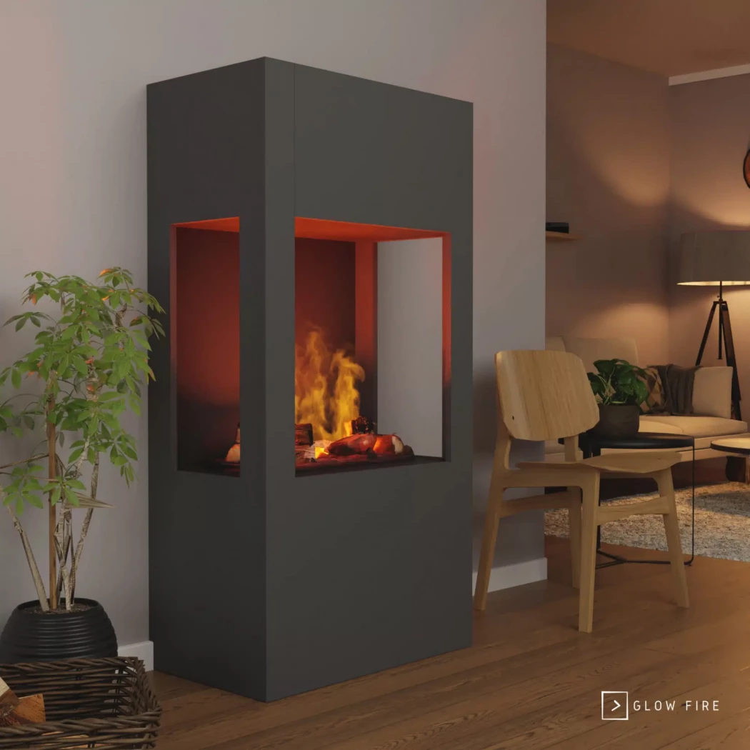 Böll Waterdamp haard - Grå Glow Fire | Bioethanolhaard-shop.nl | Vrijstaande waterdamphaard