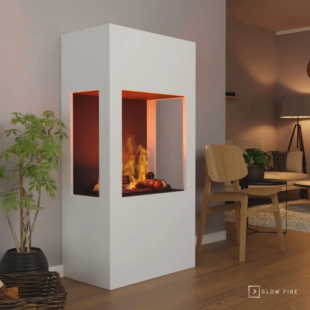 Böll Waterdamp haard - Hvid Glow Fire | Bioethanolhaard-shop.nl | Vrijstaande waterdamphaard
