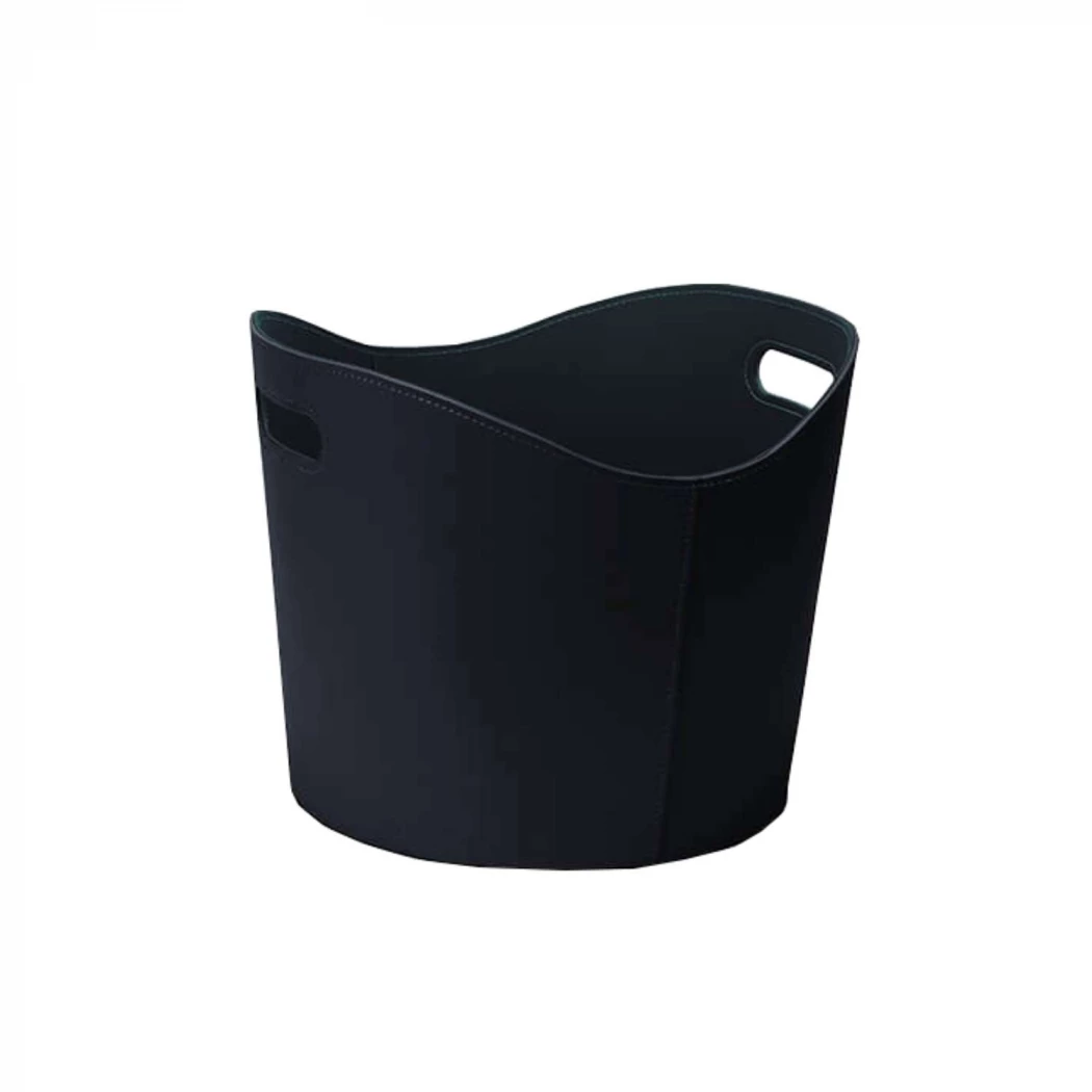 Termatech - Houtmand - zwart - Imitatieleer - Rond