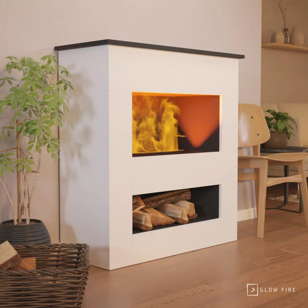 Brecht Waterdamp haard - Hvid Glow Fire | Bioethanolhaard-shop.nl | Vrijstaande waterdamphaard