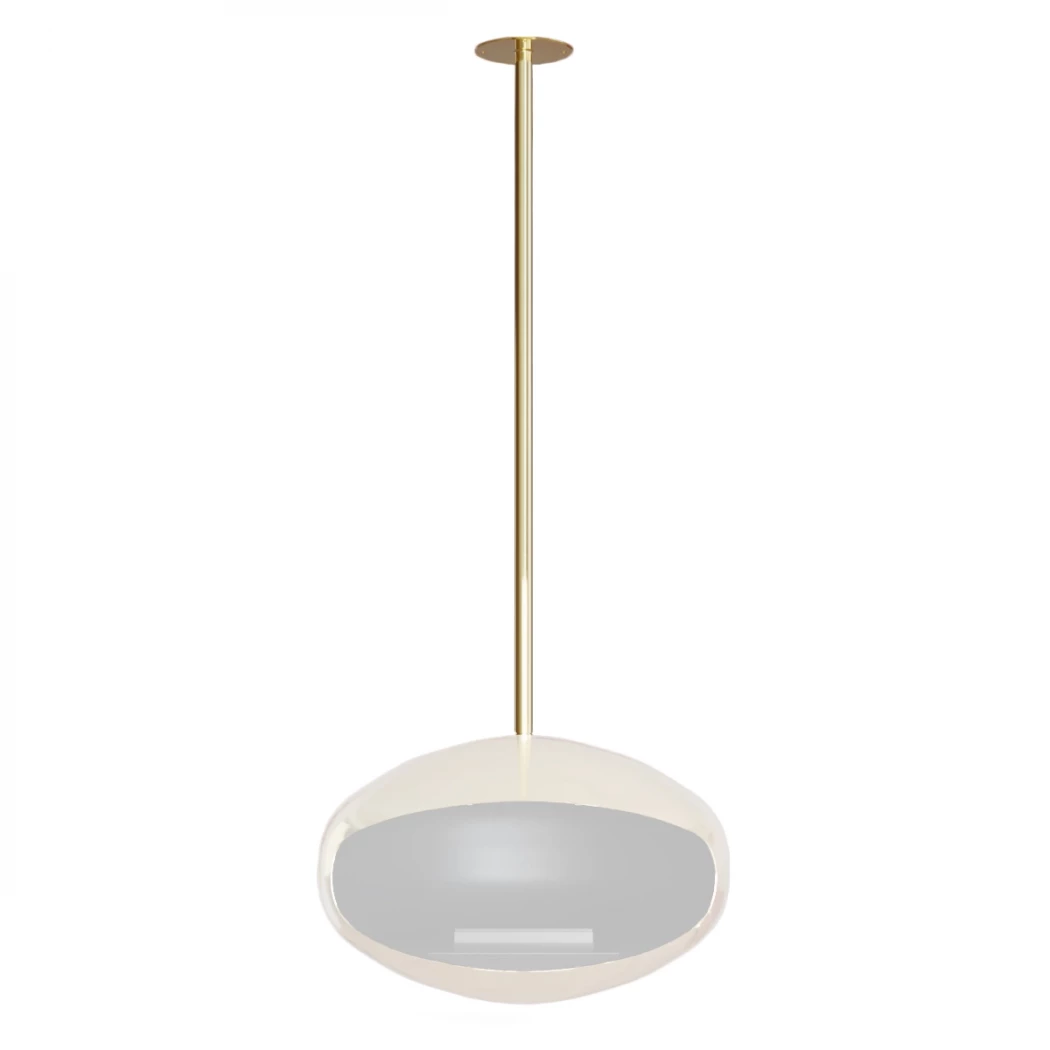 Cocoon Fires | Plafondbeugel en stang | Gepolijst messing | plafondbevestigingsset voor vlak plafond