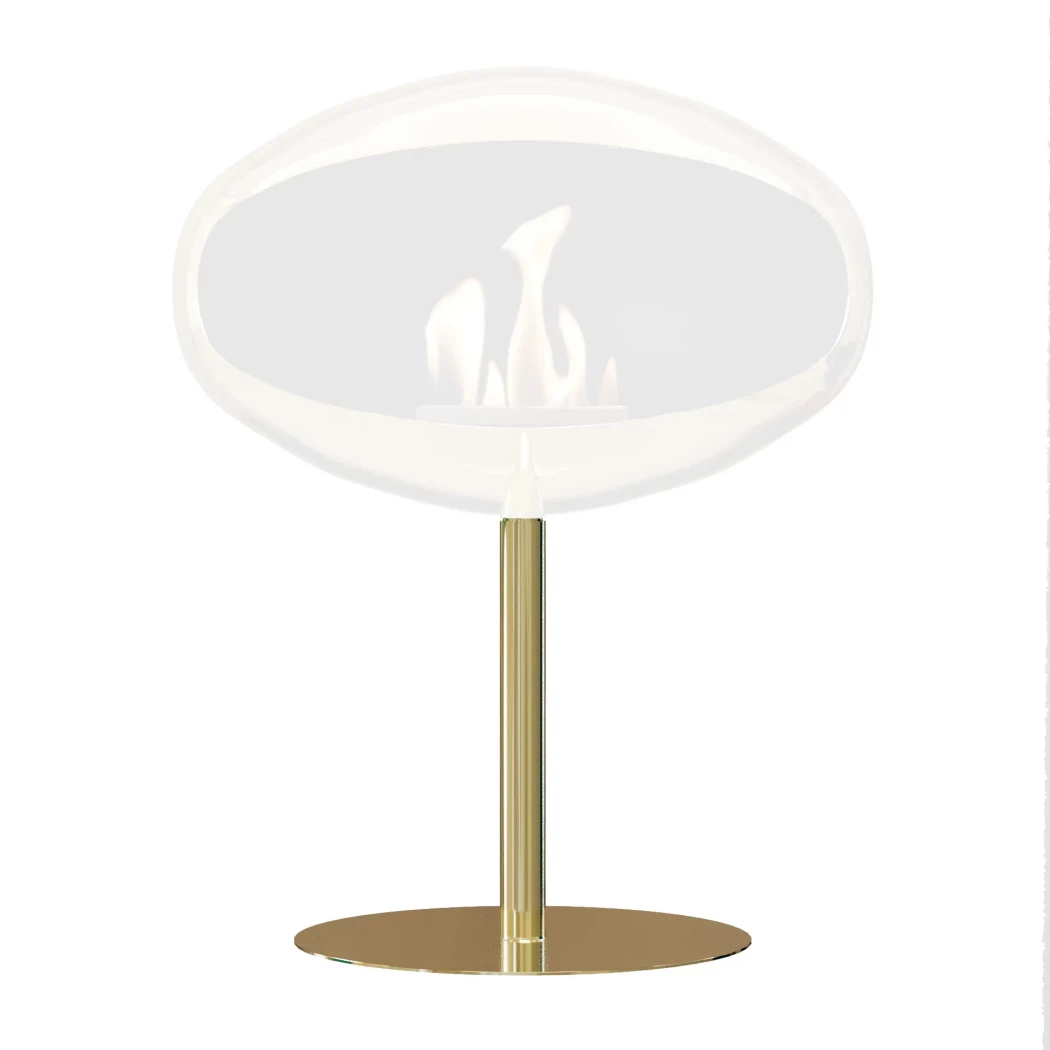 Cocoon Pedestal voetstuk | Gepolijst messing | Cocoon Fires | Plafondhaard Cocoon Aeris omvormen tot vrijstaande Cocoon pedestal